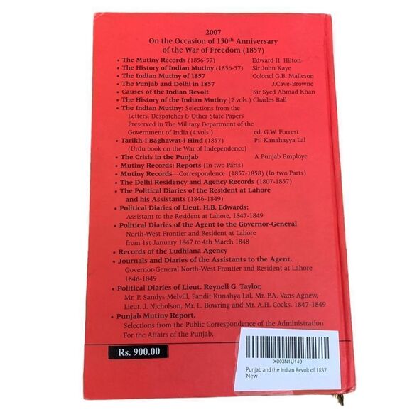 Punjab And The Indian Revolt Of 1857 Hardcover Book By Ihsan H. Nadiem - Picture 2 of 4